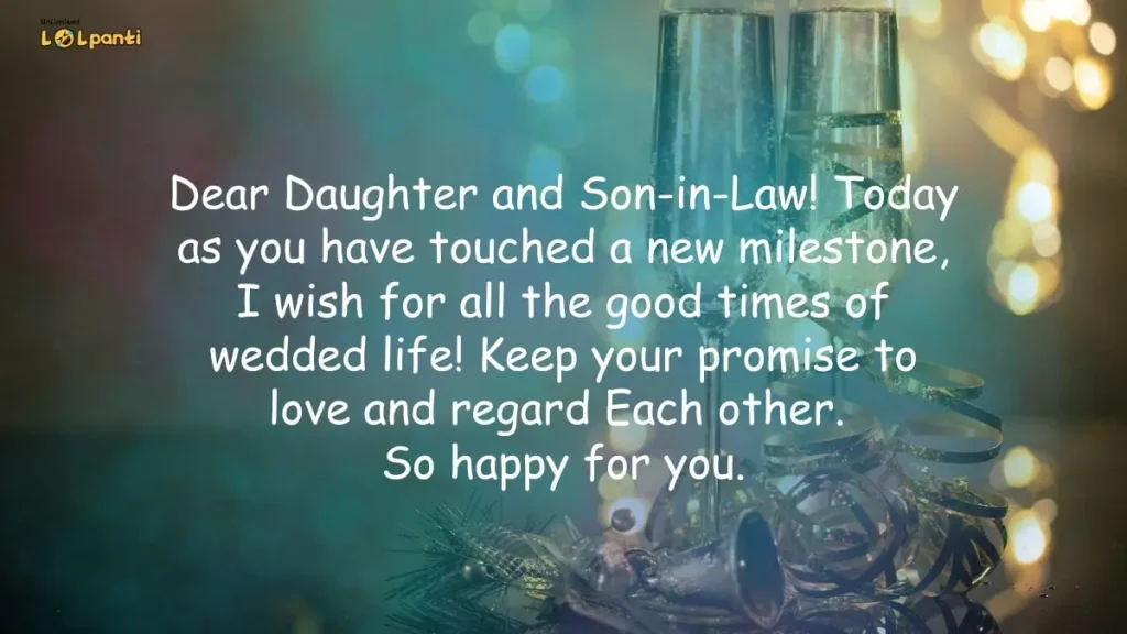anniversary wishes for daughter and son in law