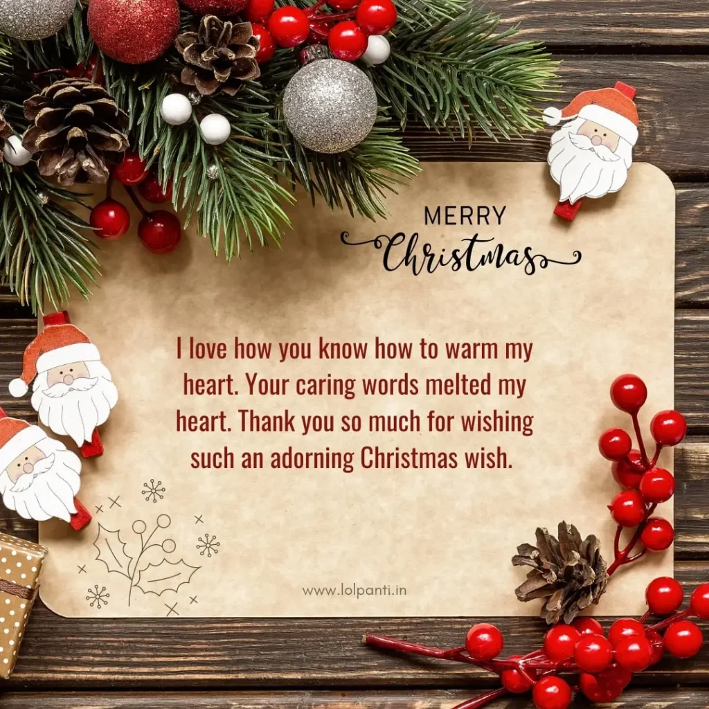 merry christmas thankyou messages