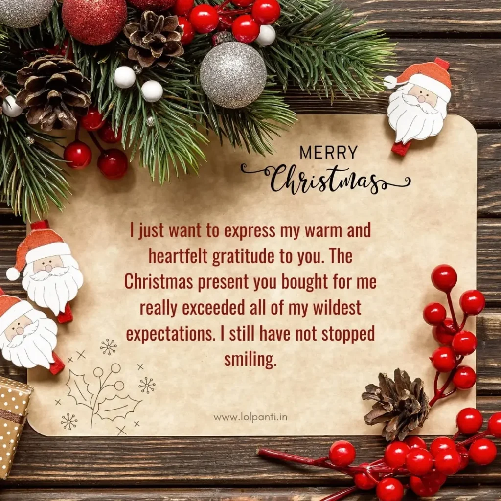 christmas thank you note messages