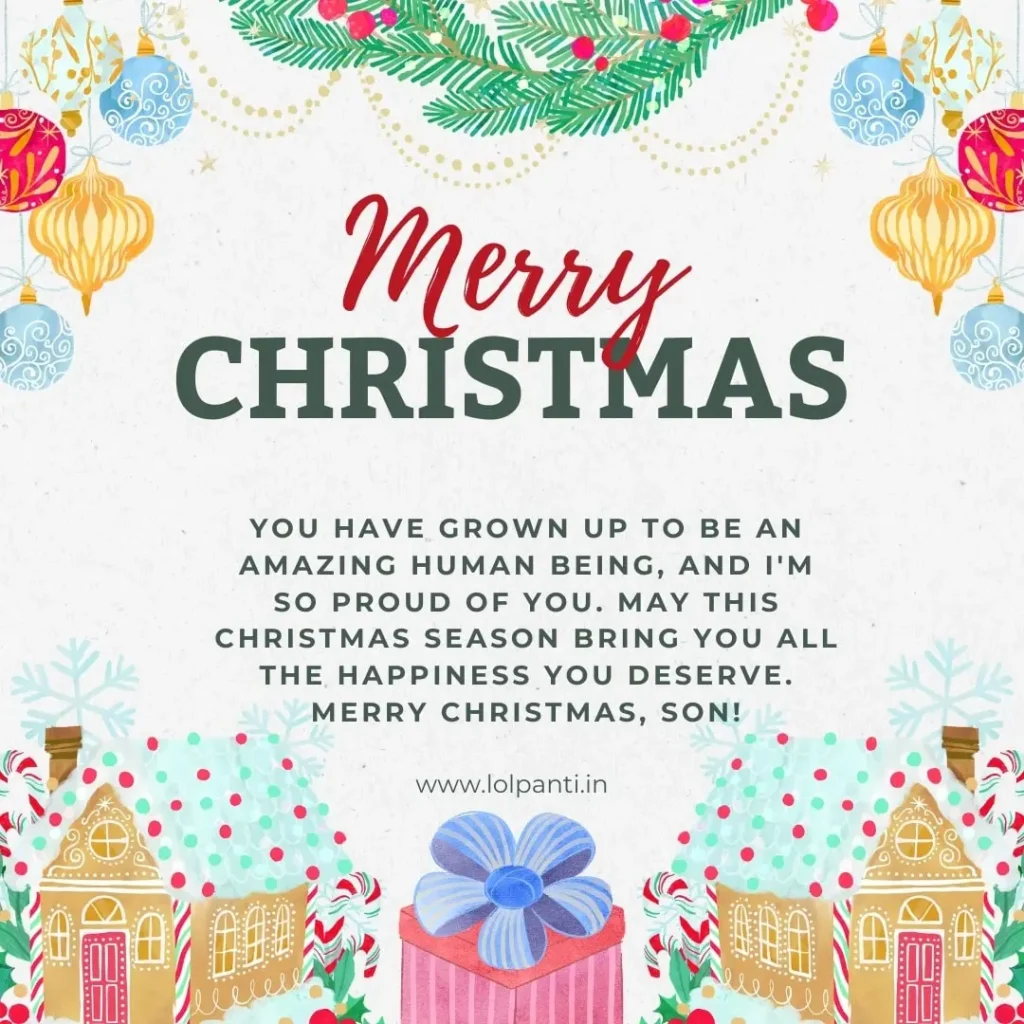 christmas message to son
