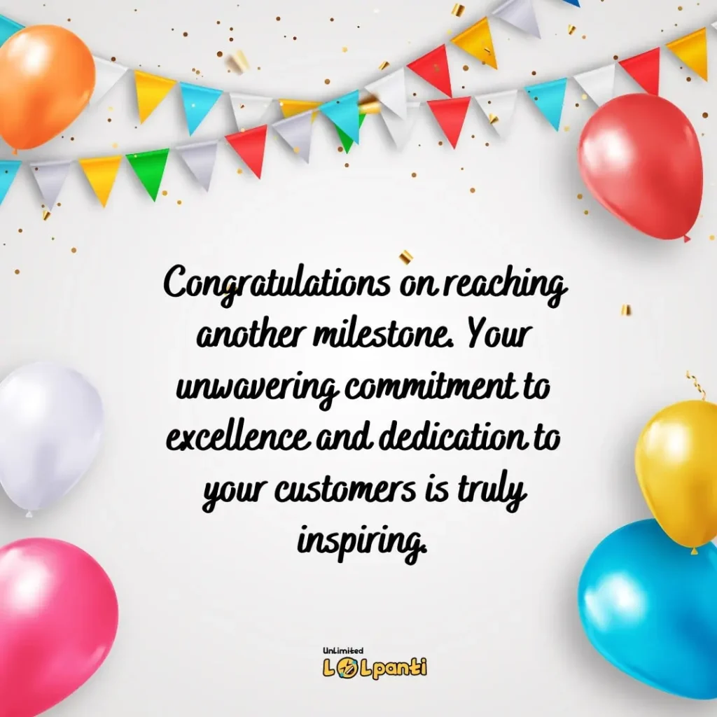 congratulation on new milestone of company