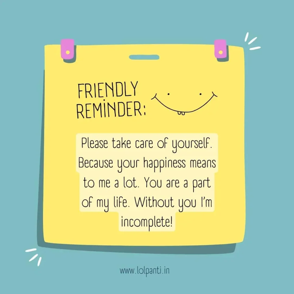take care of yourself message